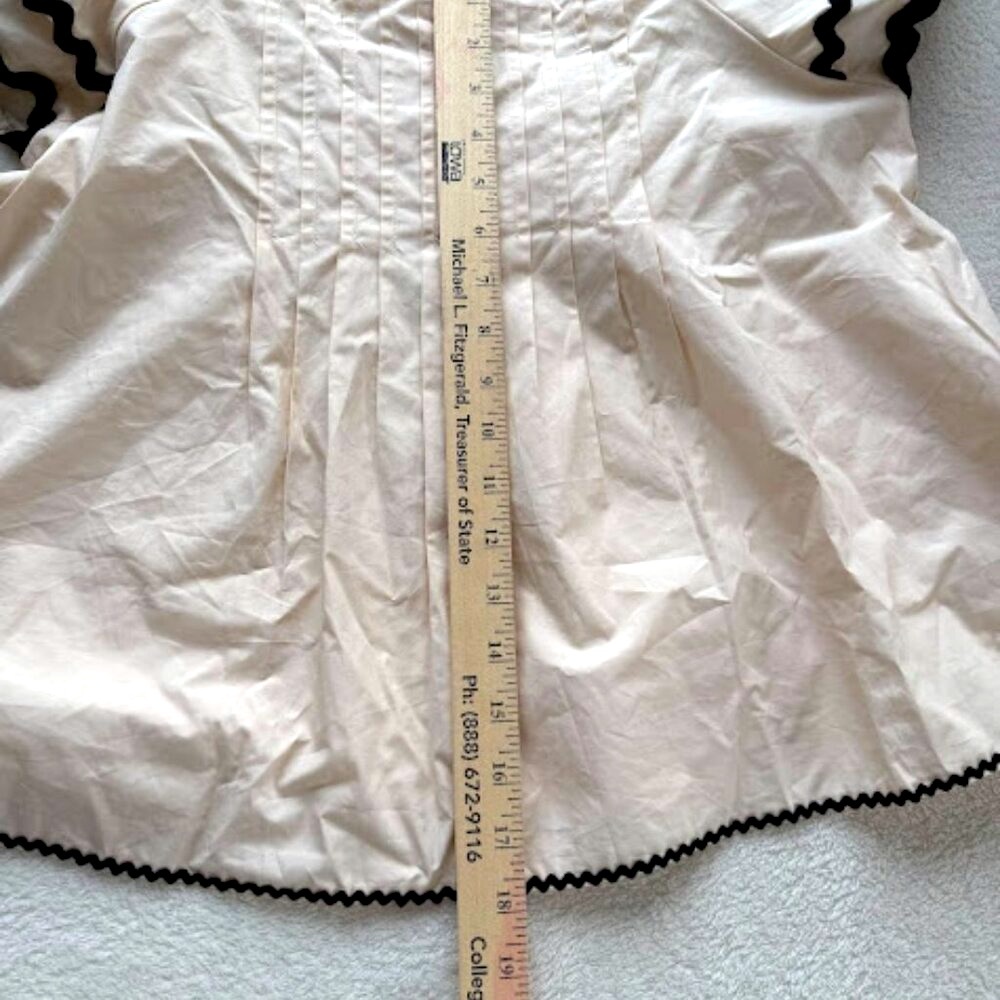 NWT Listicle Vintage Inspired Cream Blouse Size L Square Neck Cottagecore Top - Picture 10 of 16